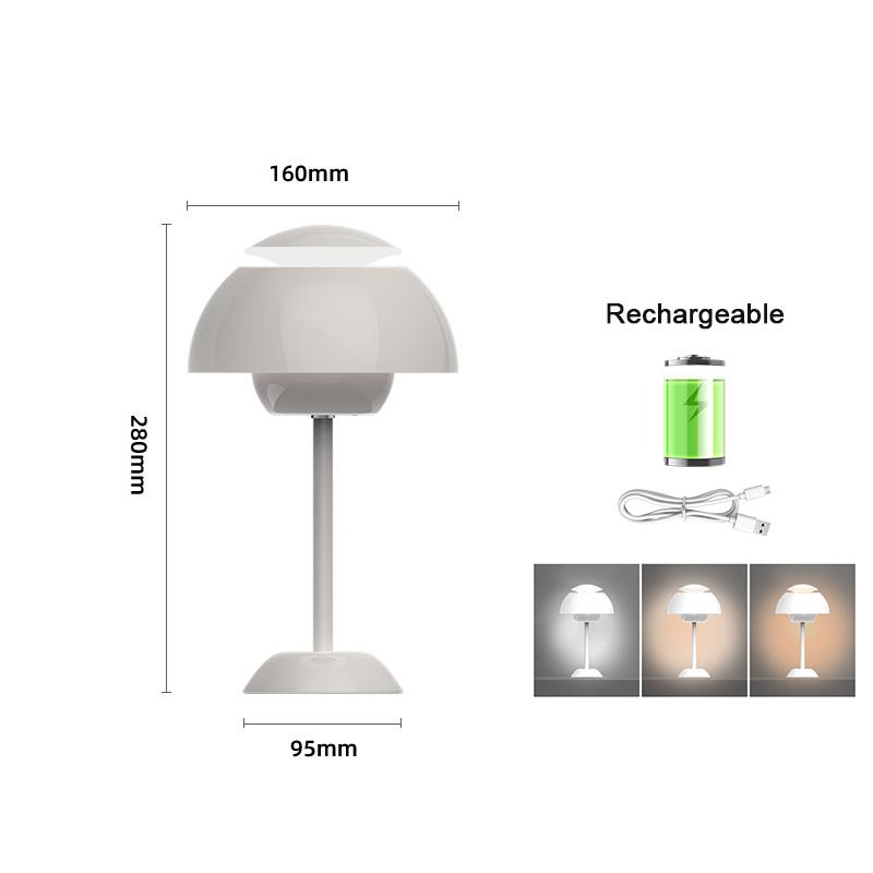 Rechargeable Alloy with ABS Table Lamp 3 Speed Adjustment Indoor Lighting Fixture Flower Bud Desk Lamps Home Decor Night Light