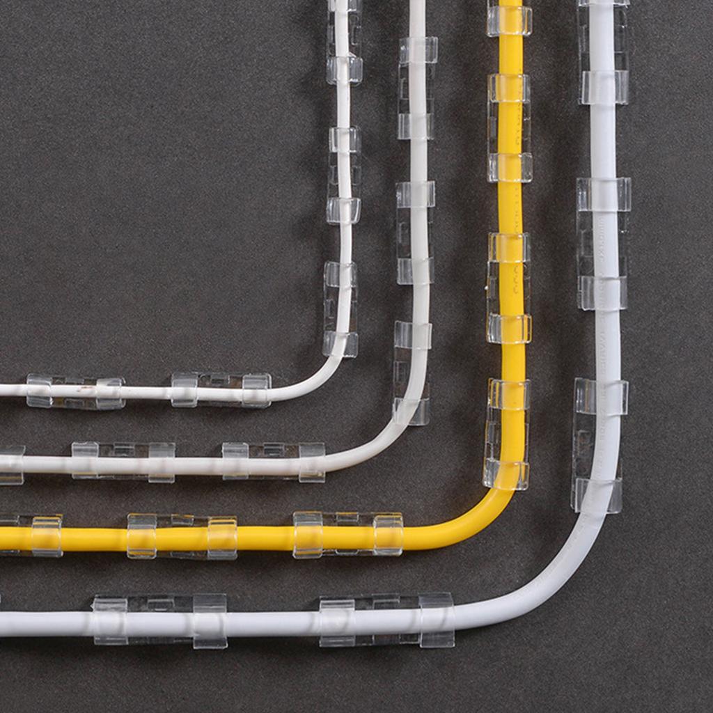 20Pcs Self Adhesive Cable Clips Organizer TV PC Wire Cord Holder for Network Cable HouseholdM