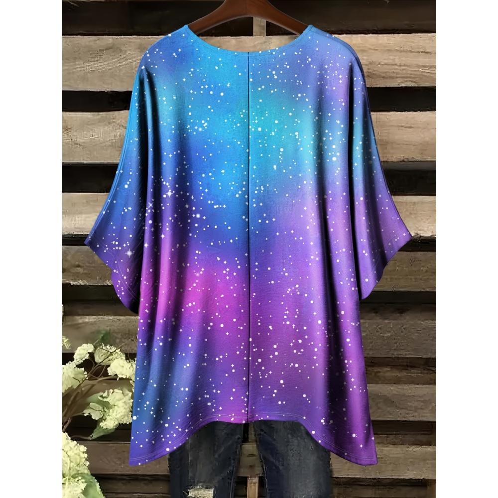 Women's T-Shirt Tie Dye Colorful Retro Simple 3D Printe O-Neck Irregular Hemline Summer Short Sleeve Casual Fashion Clothing Top