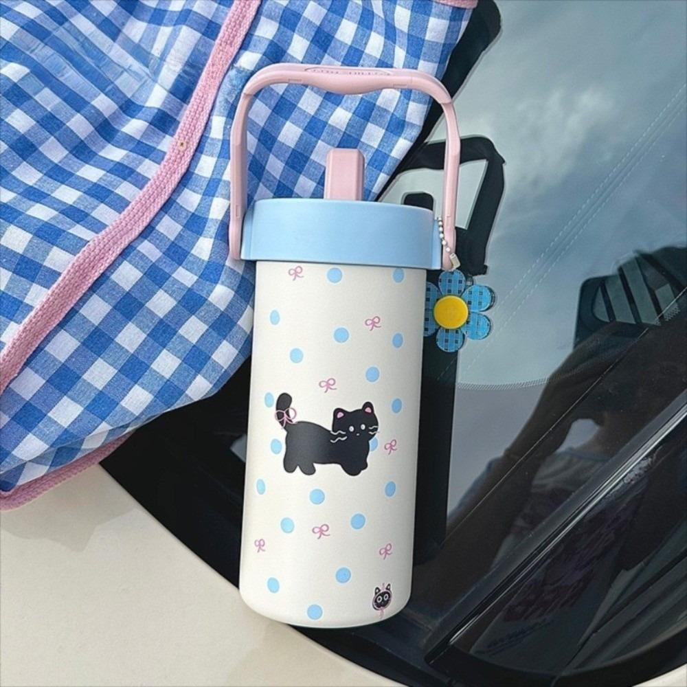Stainless Steel Portable Insulated Cup Water Cup Cute Cat Thermos Mug  Female