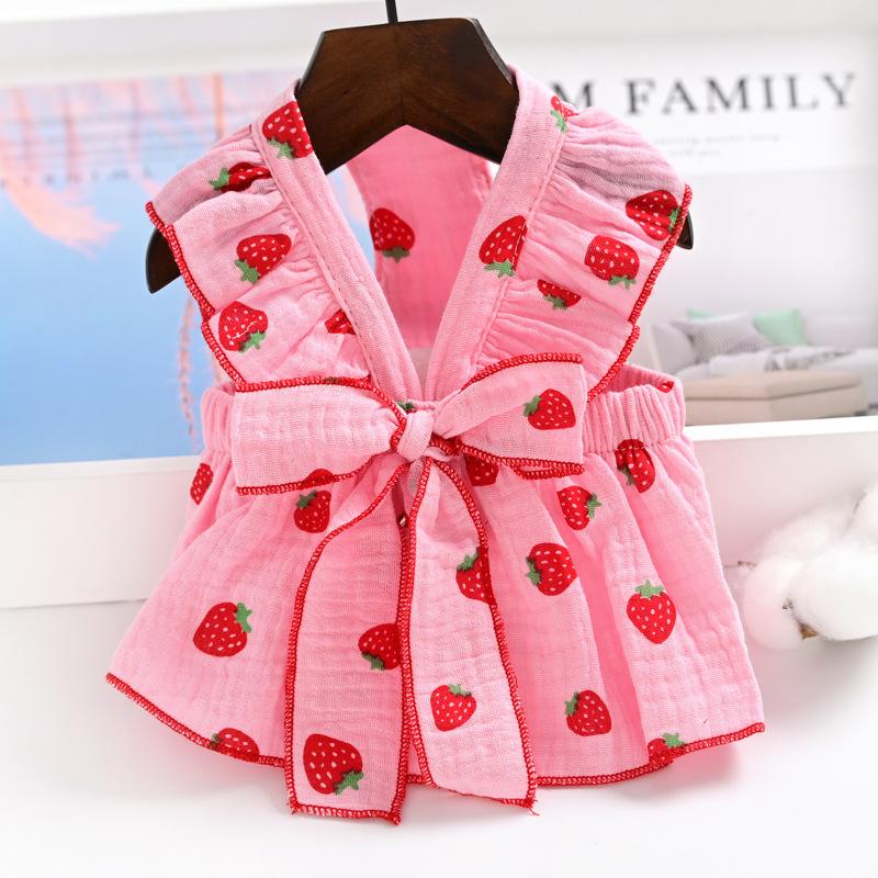 Pet clothes small dog lady quiet dog clothes floral princess skirt cat spring and summer