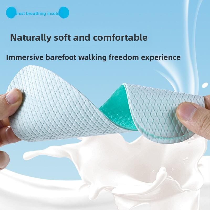 1Pair Disposable Wood Pulp Shoe Insoles for Summer Barefoot Wear, Thin Breathable Sweat Absorbing Odor Control Non‑Slip