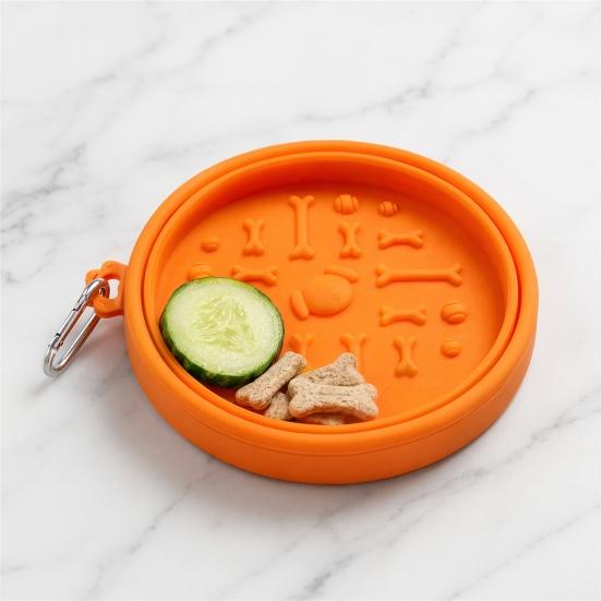 Foldable Pet Bowl Portable Slow Feeder Bowl with Suction Cups Non-Slip Silicone Collapsible