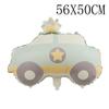 Cute Cartoon Frosted Aluminum Film Balloon Rainbow Police Car Plane Bear Birthday Balloon Party Layout Scene Decoration