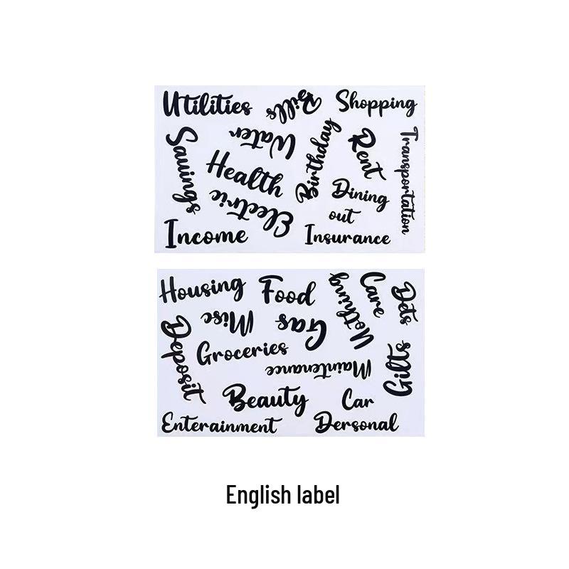 A5A6 Budget Planner with Loose-leaf Inner Pages, Zipper Pouch, Divider, 7-inch 6-hole Refills, and English Labels.