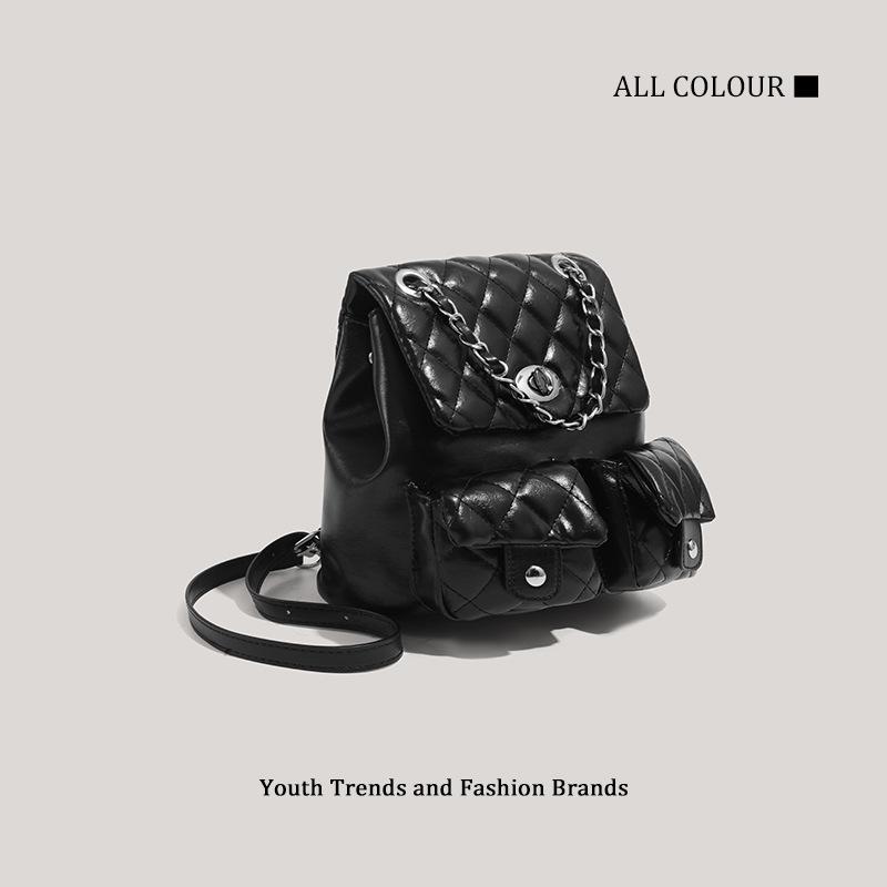 New Versatile Chain Backpack Student Large Capacity School Bag Fashion Trend Small Backpack