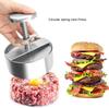 Presse à hamburgers en acier inoxydable 304, ronde antiadhésive, manuelle, moule à boules de riz, épaisseur ajustée, outils de cuisine pour barbecue au bœuf