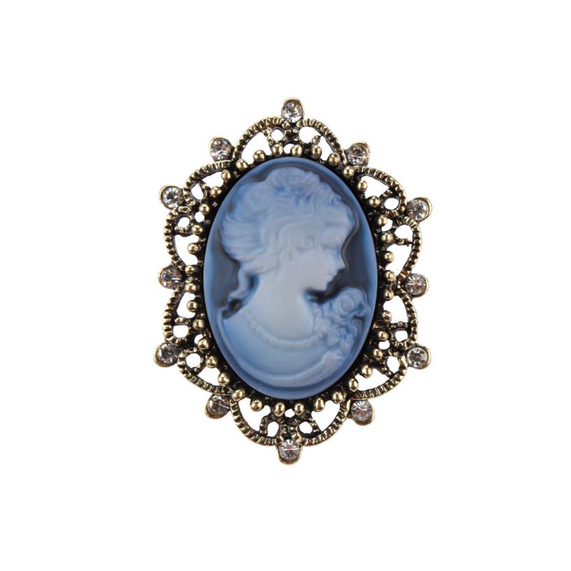 Vintage Victorian Cameo Elegant Queen Head Portrait Brooch For Women Antique Wedding Bridal Bouquet Clothing Jewelry Gifts