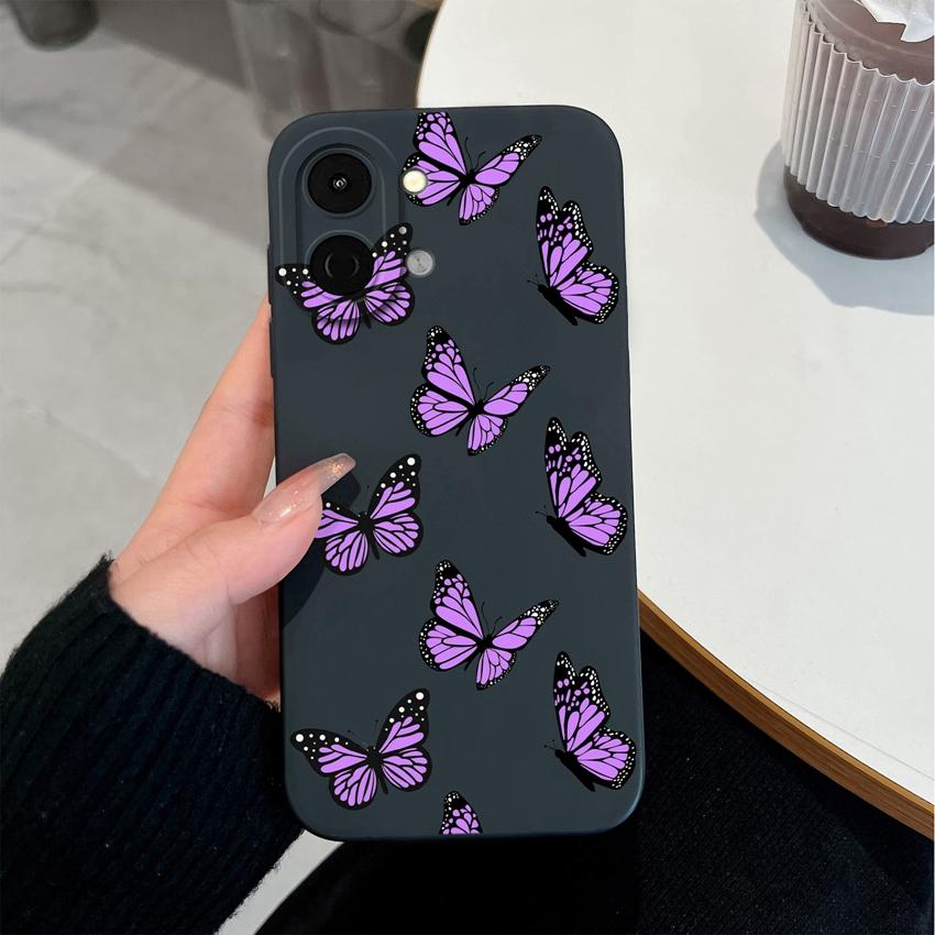 For Tecno Spark Go 3 2 1S 30 40 40C Pova 7 Ultra Pro Neo Case Beautiful Butterfly Sunflower Fashion Housing Soft Liquid Silicone Anti Slip Back Covers