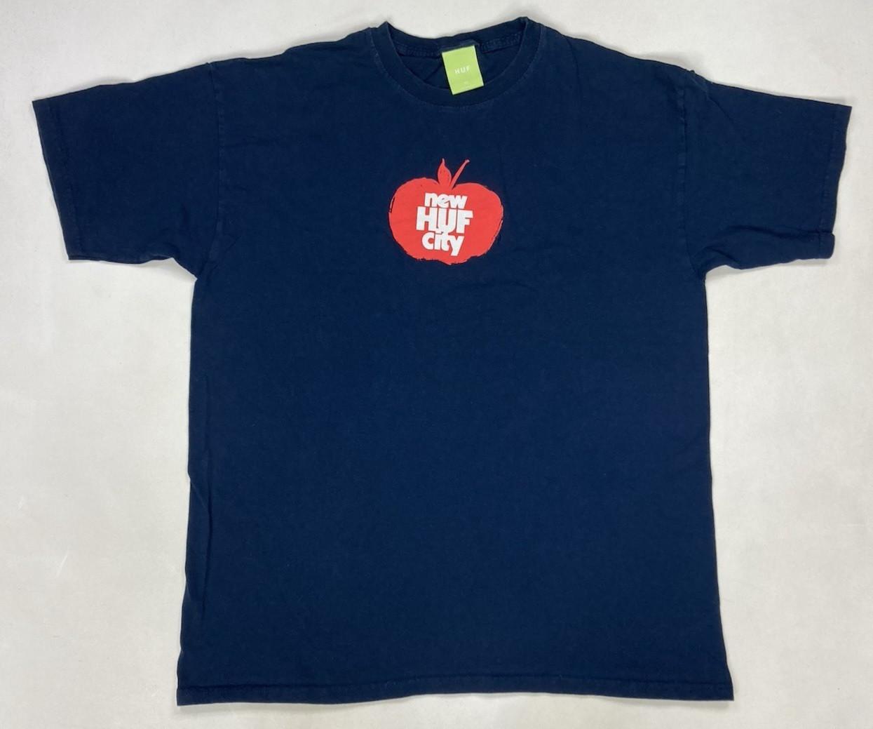Huf New York City Apple Graphic T-shirt Men XL Blue Short Sleeve M