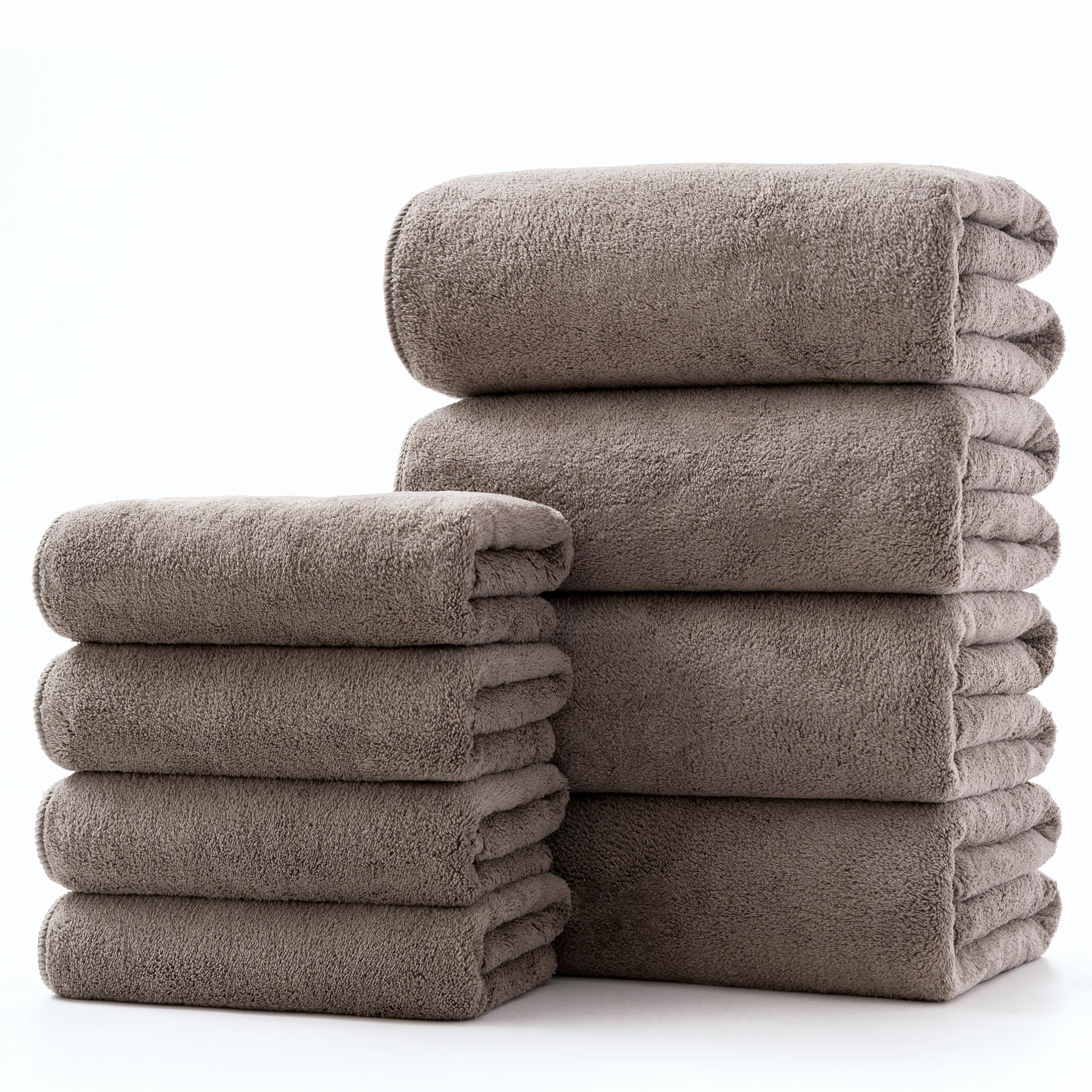 

Lumimi Ванное полотенце для лица 4 шт. Большое Мягкое Идеально для и Все (4 серо-коричневых полотенца, прибл.. 70140см + Серо-коричневые полотенца, Прибл.. 3575см) Набор Пушистый,