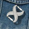 Scarf Rings for Women X Shaped Scarf Buckle Rhinestone Shawl Slide Pin Clip