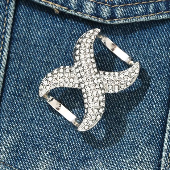 Scarf Rings for Women X Shaped Scarf Buckle Rhinestone Shawl Slide Pin Clip