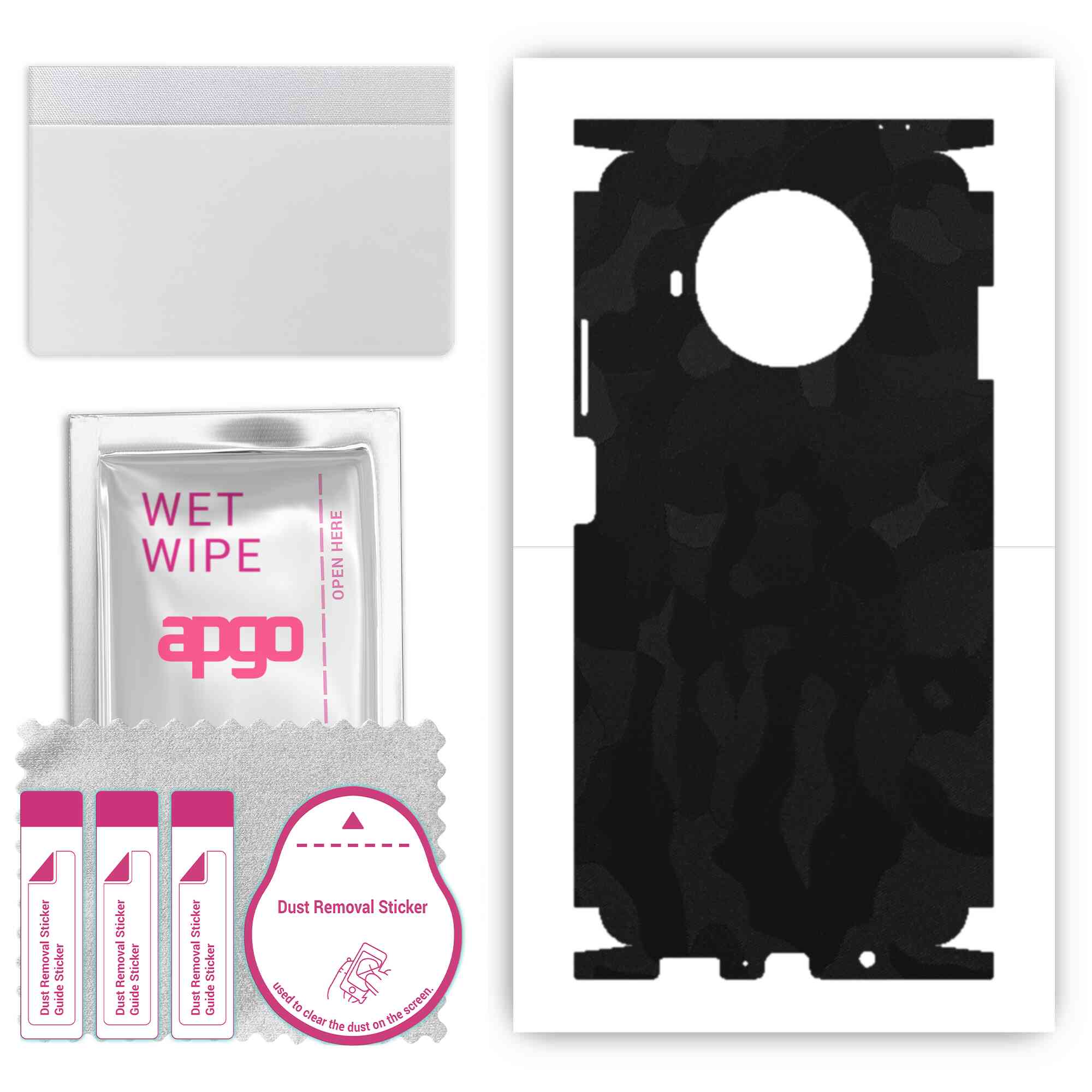 

Apgo Protective Skin Sticker for the back+sides compatible with Xiaomi Redmi Note 9 Pro 5G, Full Wrap Film, Foil, Vinyl - Pattern Black Camo