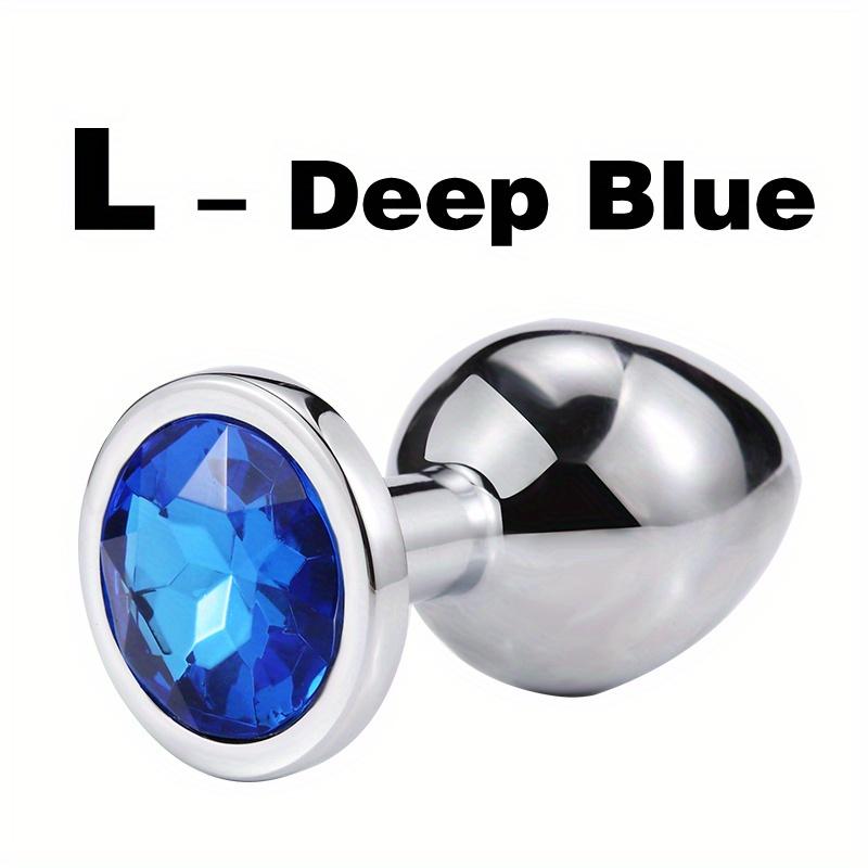 1pc Gemstone Base Stainless Steel Anal Plug - Smooth Body-Safe Metal Butt Plug for Couples Adult Pleasure Sex Toy