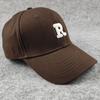 Hard Top R Letter Baseball Cap Solid Color Big Head Circumference Cap Color Women's Hat Deepened Large Size Women's Hat
