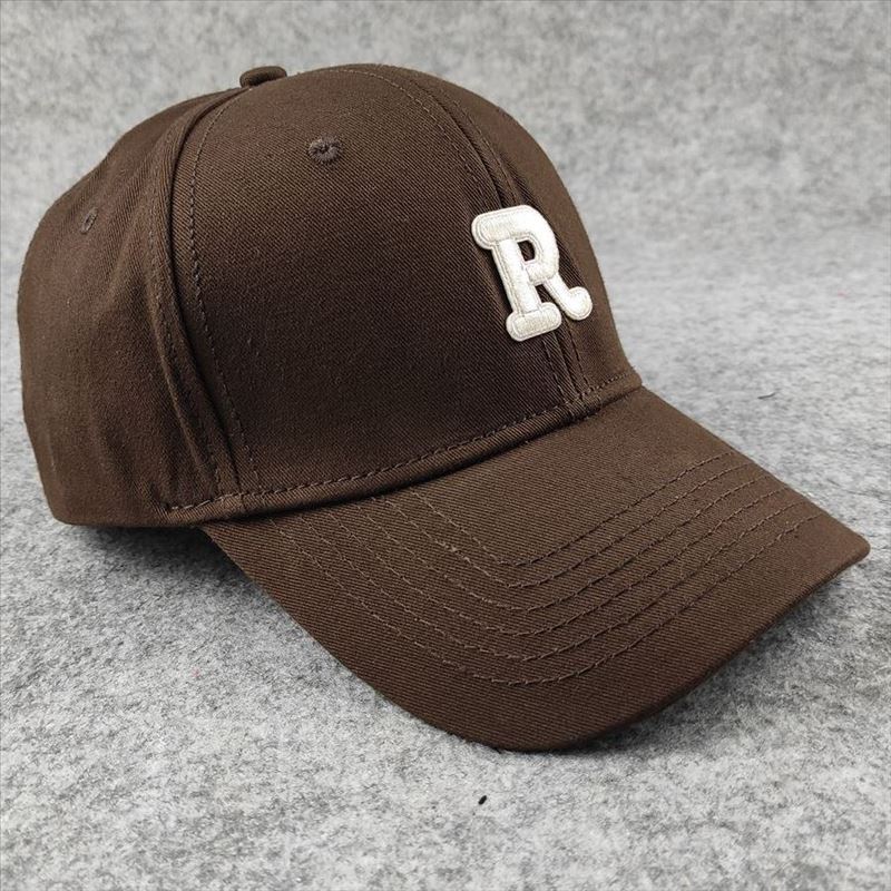 Hard Top R Letter Baseball Cap Solid Color Big Head Circumference Cap Color Women's Hat Deepened Large Size Women's Hat