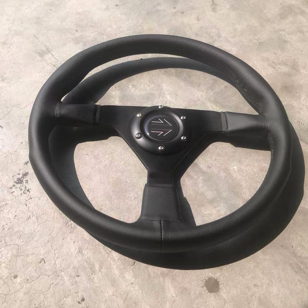 350MM Racing JDM Drift MontexxCarlo Leather Steering Wheel Rally Car Sport Sim Game Steering Wheel