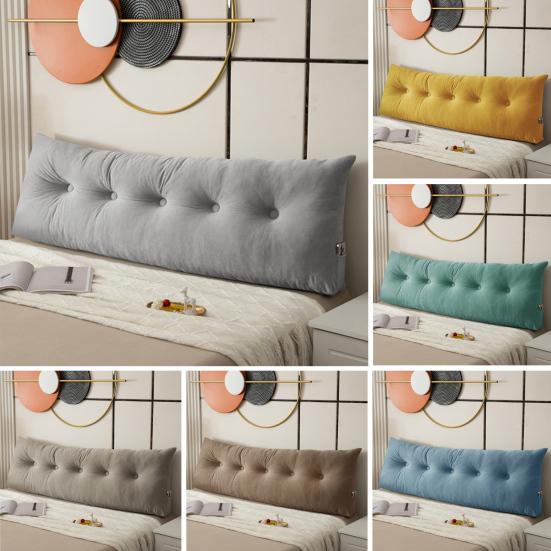 Headboard Wedge Pillow Bedhead Triangular Headboard Pillow Ergonomic Backrest Bolster Cushion with Side Pocket for Dorm Bed Sofa