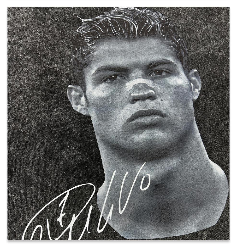 Cristiano Ronaldo Retro Distressed Heavyweight Cotton T-Shirt