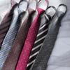Men's 8cm Striped Easy-Pull Zipper Tie - Formal Wedding & Business Wear
