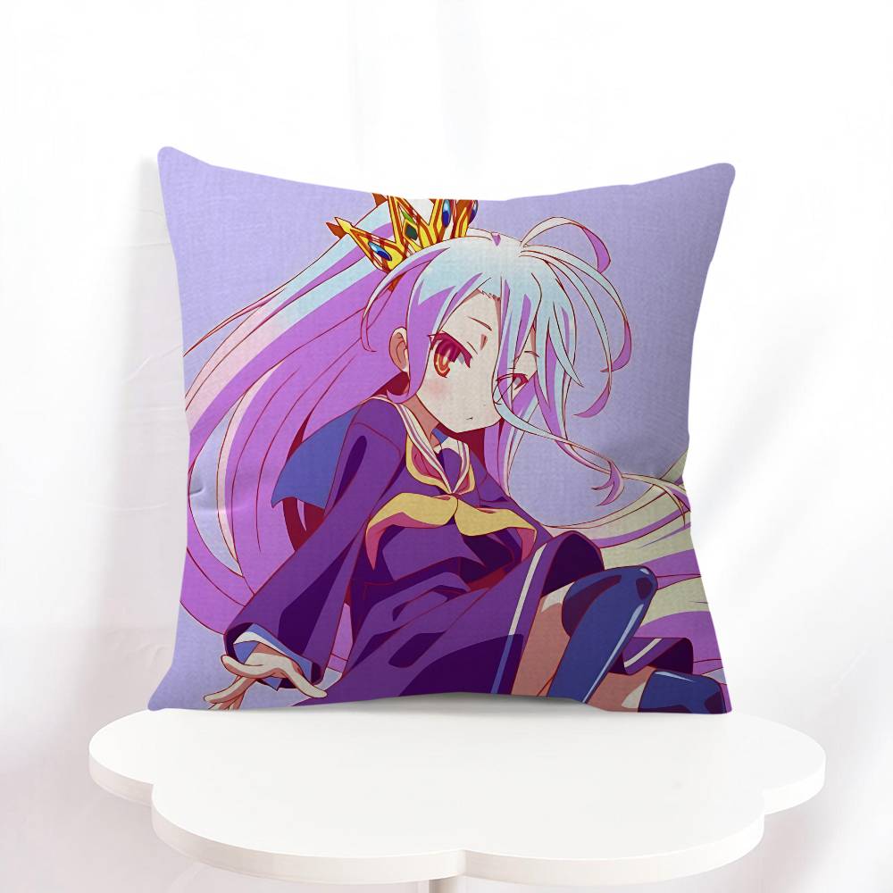 

NO G-GAME NO LIFE Shiro Pillow Gift Home Office Decoration Pillow Bedroom Sofa Car Cushion CoverPillow Case 16x16Inch