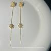 Second-line integrated butterfly love flower earbone clip earrings niche design high-end light luxury earclip temperament fringed earrings