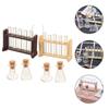 Measuring Cup Simulated Glass Test Tube With Wooden Rack Miniature Measuring Cup  Kids Gift
