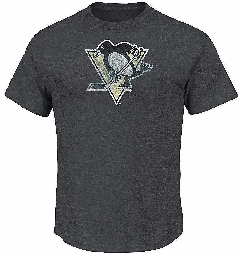 Pittsburgh Penguins Big Time Play Distressed Charcoal Grey Short Sleeve T shirt 3XL