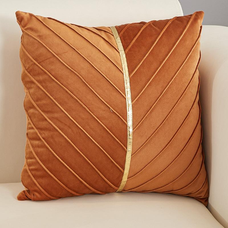 

Декоративная бархатная наволочка для подушки, дизайн, плиссированные наволочки, наволочка для гостиной, роскошный высококачественный бархатный чехол для подушки 45x45cm оранжевый