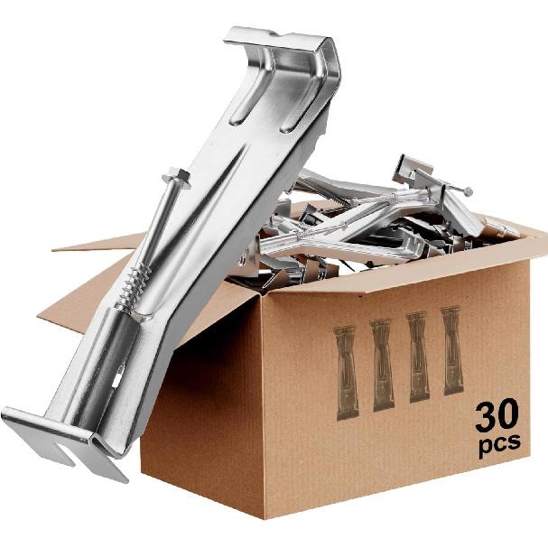 5 Inch Gutter Hangers,30 Pack Gutter Brackets,with A Pre-Inserted Rust Resistant Screw-Aluminum,Hidden Gutter Hangers for Gutter Repair,Fix Sagging 30