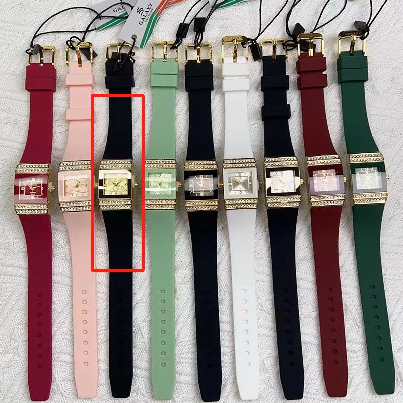 GALAXY export populaire double rangée diamant or montre femme montre silicone femme montre médiévale femme