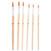 6Pcs Oil Painting Brushes Set Nylon Hair Wooden Handle Acrylic Watercolor Paint Brushes