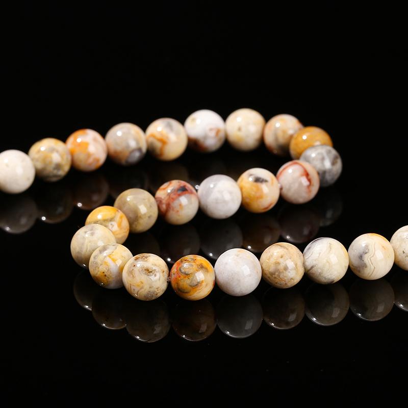 Natural Stone Crazy Lace Agate Bead Round Loose Spacer 4 6 8 10mm Beads For Jewelry Making Diy Necklace Bracelet Accessory 15"