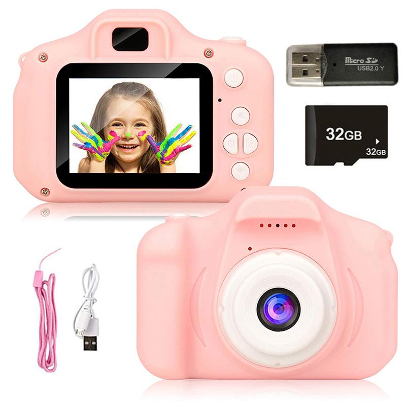 Non-Toxic Kids Camera Toys Mini Hd Digital Video Selfie Cameras Portable Outdoor Pography Educational Toy For Children Christmas Gifts