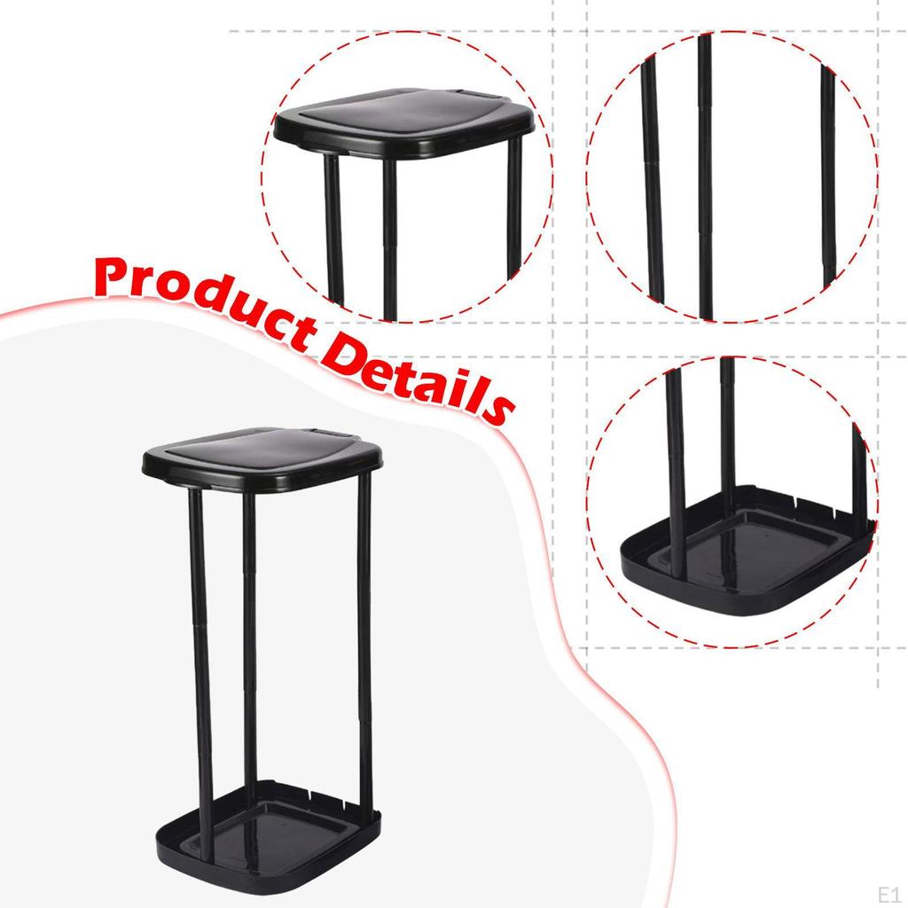 Portable Trash Bag Holder Can Stand Decor Garbage Outdoor Waste Bin for Kitchen Laundry
