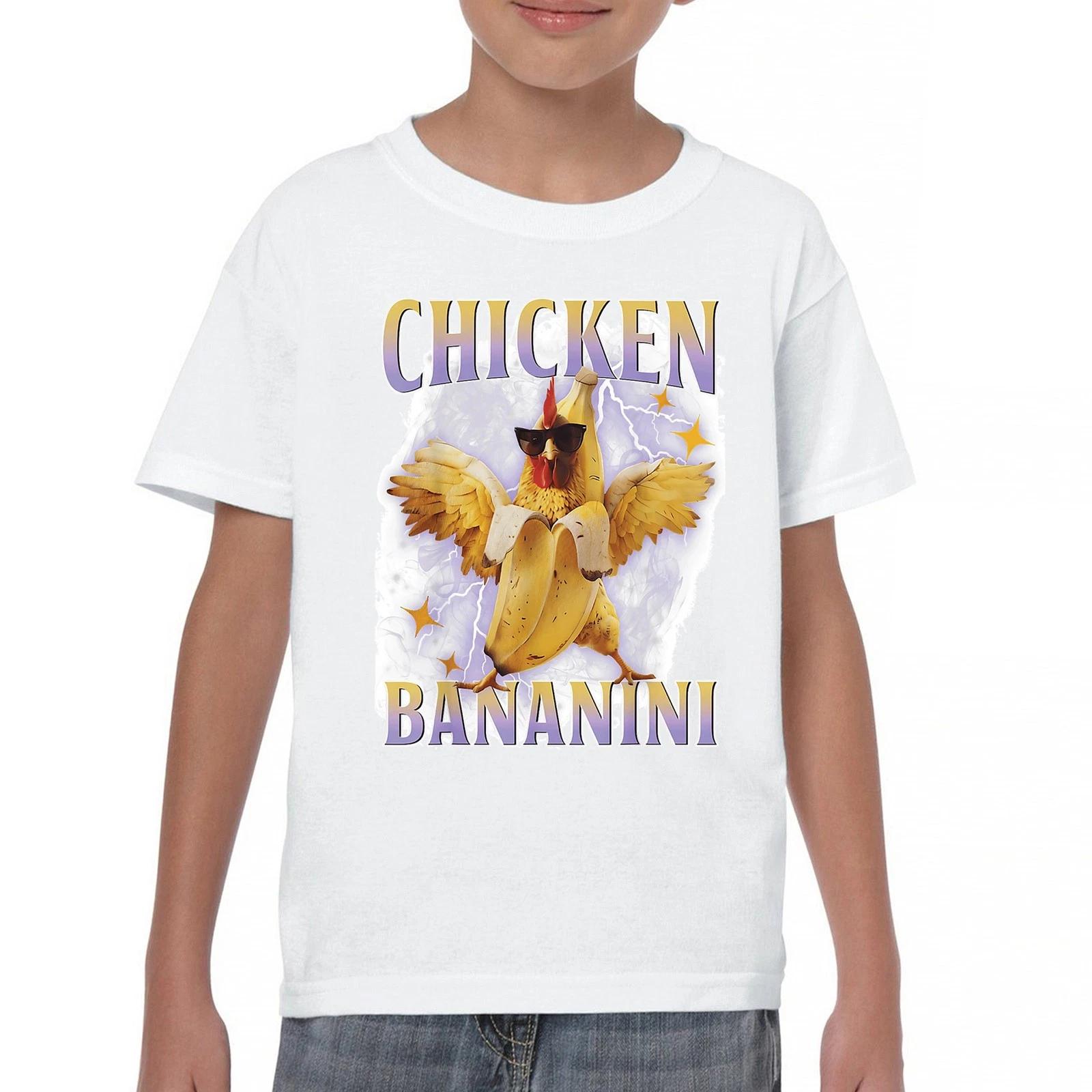 Chicken Bananini Youth kids boys T-Shirt Funny Italian Brainrot Gen Z Alpha Meme Kids 150