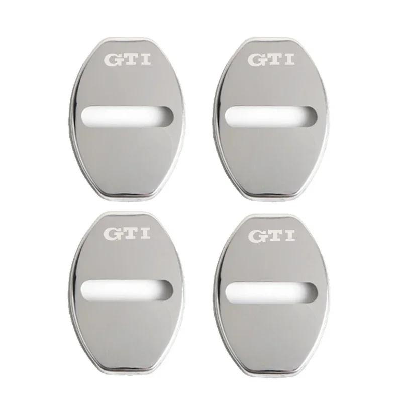 Dla VOLKSWAGEN VW 4 szt. Aluminiowe Nakładki na Zamki Drzwi Samochodowe Naklejki Ochronne dla Volkswagen Passat Touareg Tiguan Golf Bora Jetta