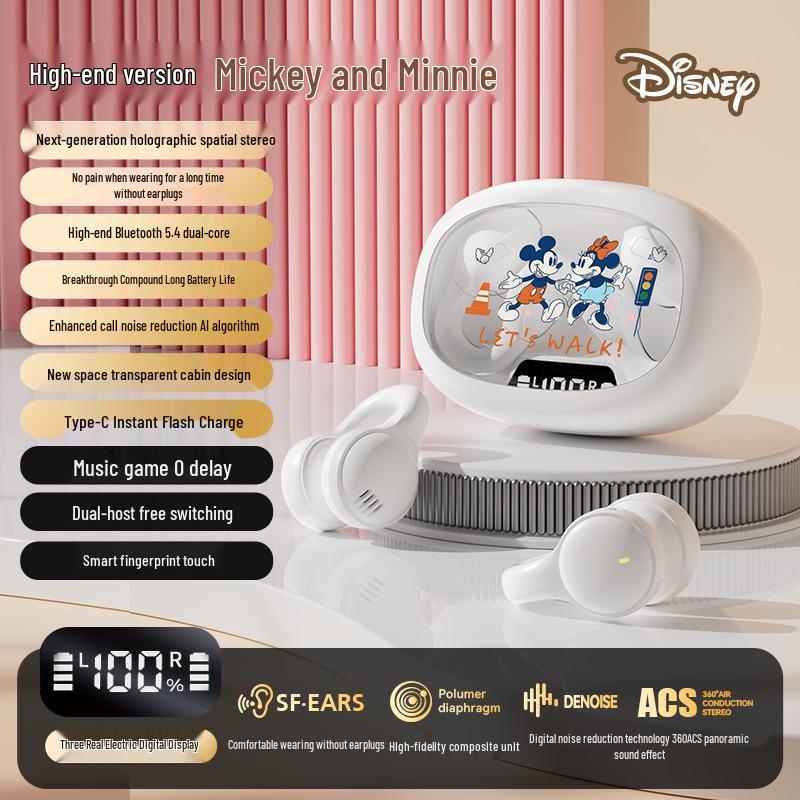 Disney Winnie the Pooh Wireless Bluetooth Earphones - Cartoon Mini, Half-in-Ear Design, Long Battery Life