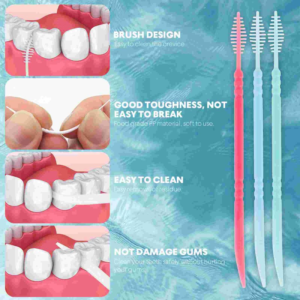Brush Picks for Teeth Toothpick Flossers Oral Care Interdental Toothpicks Travel