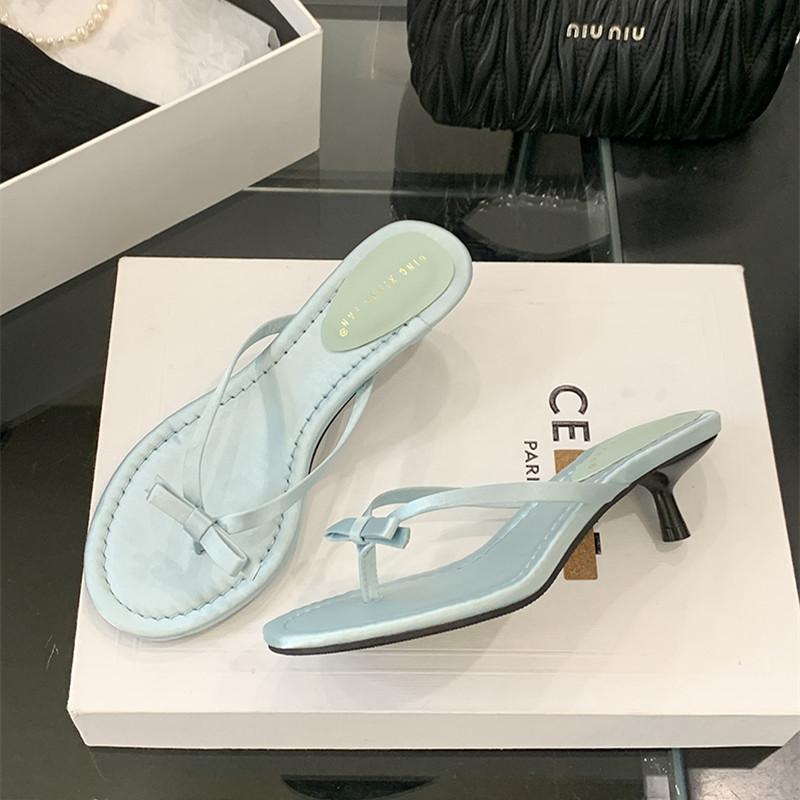 

Fashion Bailamos New Brand Women Slipper Ladies Outdoor Dress Shoes Low Heel Vacation Sandals Fashion Narrow Band Casual Slides 40 светло-зеленый