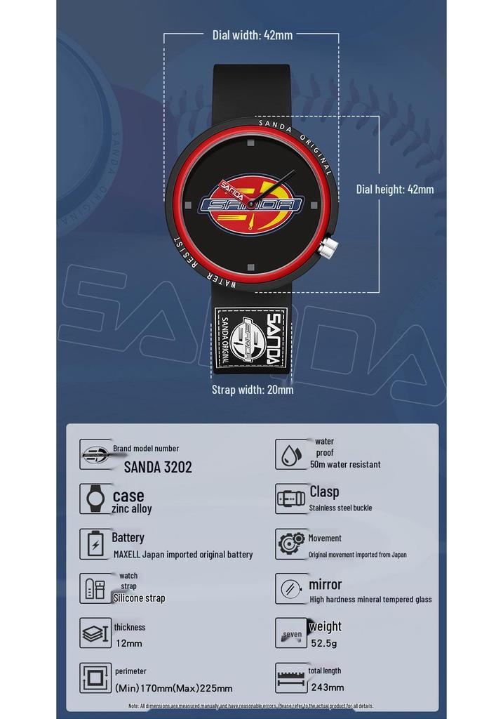 Sanda Creative Quartz Cosplay Watch - Unisex Silicone Fashion for Youth & Students