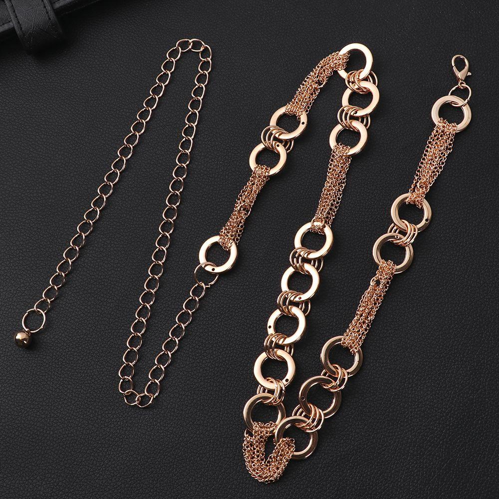 Elegant Waistband Dress Accessory Body Chain Belt Lady Waist Chain Metal Belt Alloy Buckle Belt
