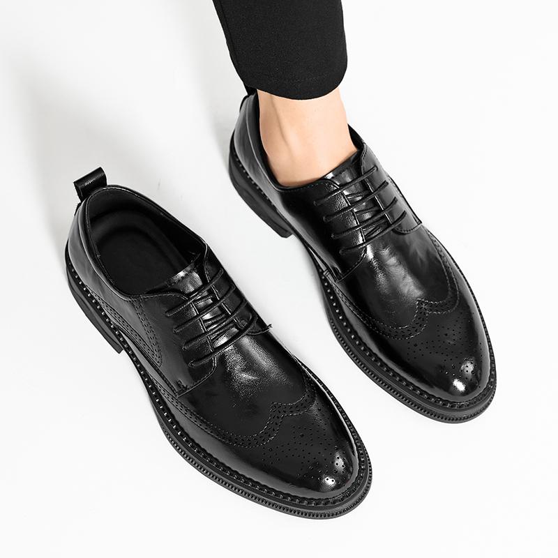 Fashion Men oxfords Shoes lace up Business Leather Shoes outdoor Fashion Casual Shoes Men Black wedding party Comfortable Men'shoes