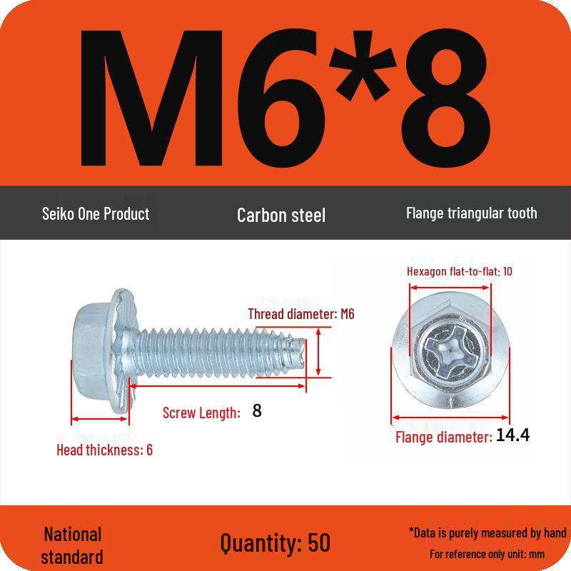Grade 10.9 Galvanized Hex Flange Anti-slip Self-locking Triangular Thread Self-tapping Screw