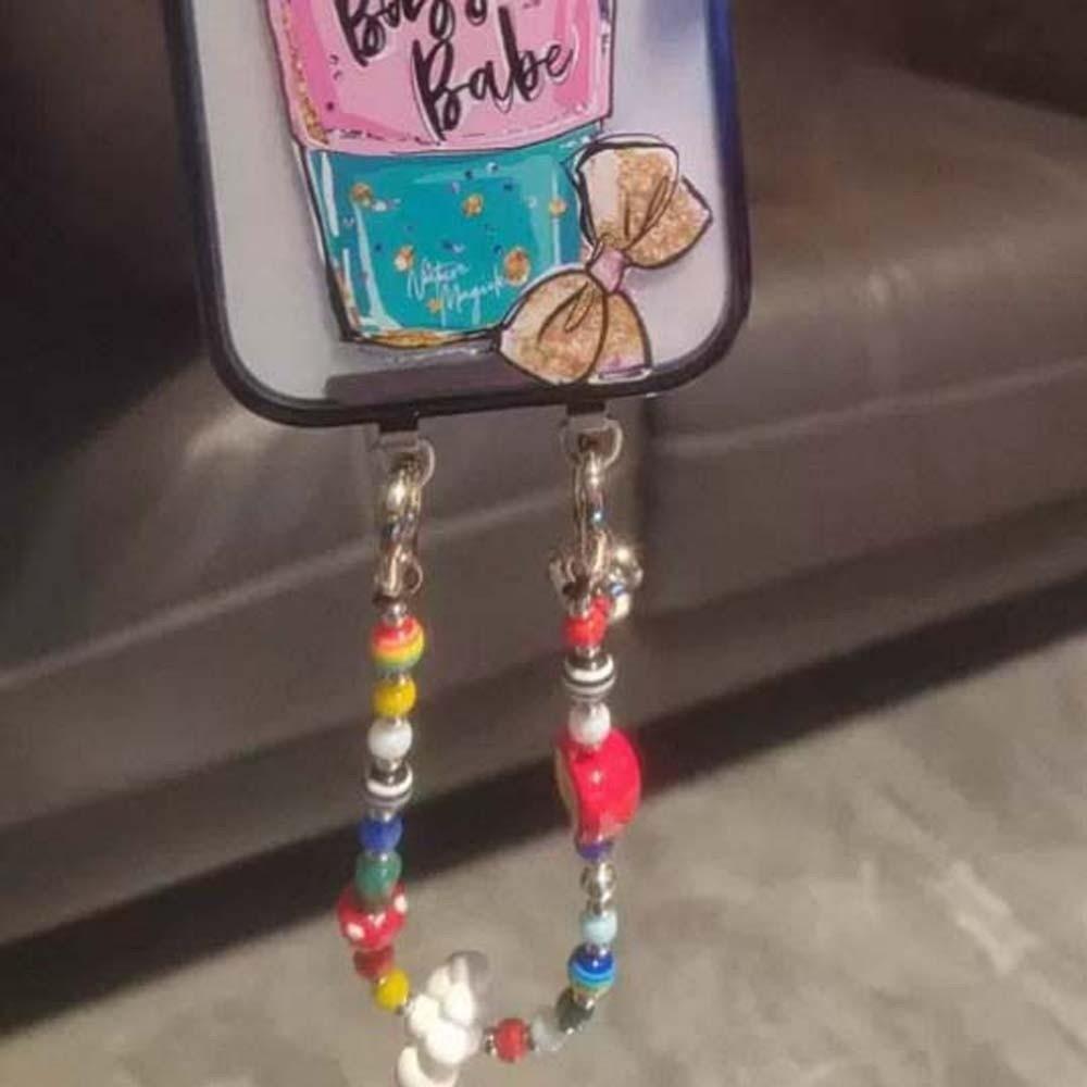 Y2K Colorful Bag Charm Resin Versatile Bag Pendants Bag Accessories Beaded Phone Chain Girls