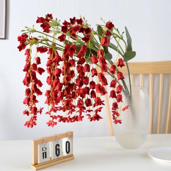 42,5" Langer Maiglöckchen-Stiel Künstliche Hängende Maiglöckchen-Blumen-Girlande für Hohe Vase Hochzeitsveranstaltung Veranda Gartenraum Hintergrunddekoration