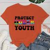 (Premium T-shirt)New Lgbt Protect Queer Youth Letter Print T-Shirt Women'S Fashion Casual Summer Cool Shirs Female Lgbt Tops