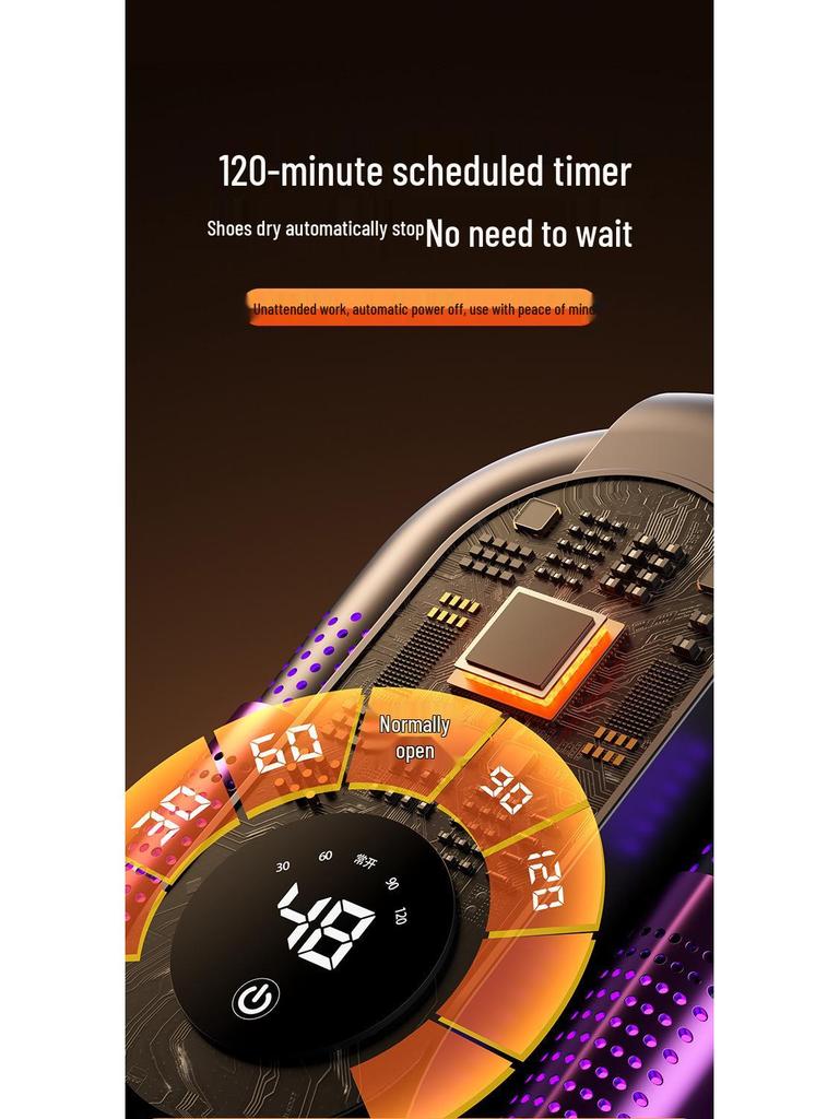 Compacte slimme schoenendroger met timer en opvouwbaar ontwerp