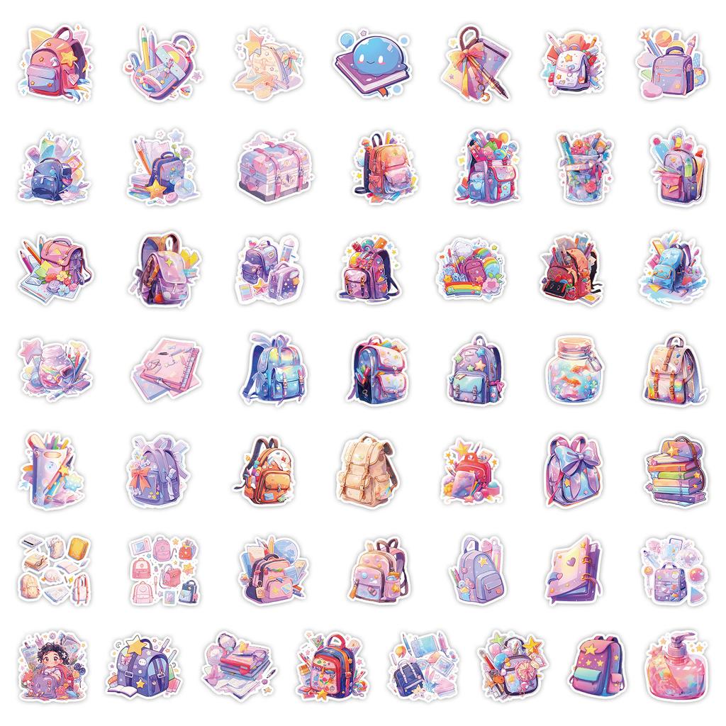 50 Pictures of Fantasy Color Stationery Graffiti Stickers Skateboard Suitcase Mobile Phone Decoration Stickers Waterproof